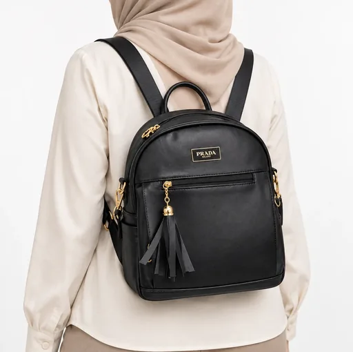 Women’s Faux Leather Backpack and Shoulder Bag with Multiple Pockets