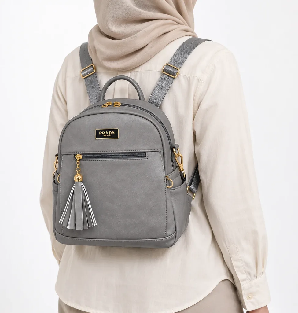 Women’s Faux Leather Backpack and Shoulder Bag with Multiple Pockets