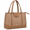 Women’s Large Faux Leather Shoulder Bag with Zip and Magnetic Flap