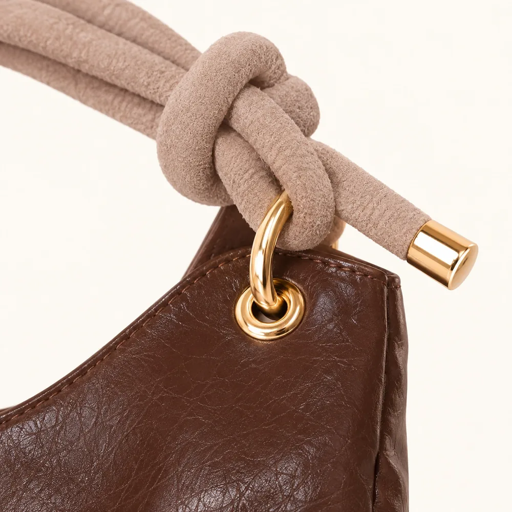 Women's Soft Faux Leather Hobo Shoulder Bag Set with Zip Pouch and Mini Bag