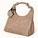 Women's Soft Faux Leather Hobo Shoulder Bag Set with Zip Pouch and Mini Bag