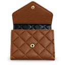 Women’s Faux Leather Envelope Wallet with Quilted Diamond Pattern