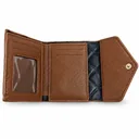 Women’s Faux Leather Envelope Wallet with Quilted Diamond Pattern