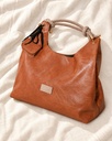 Women's Soft Faux Leather Hobo Shoulder Bag Set with Zip Pouch and Mini Bag