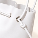 Women's Large Faux Leather Drawstring Bucket Shopper Bag with Zip Pouch