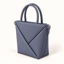 Women's Mini Woven Fabric Top-Handle Bag with Scarf and Crossbody Strap