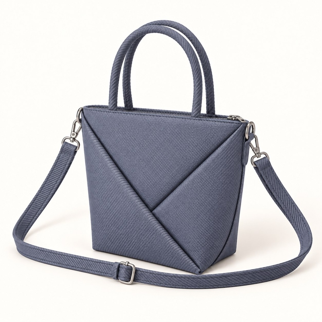Women's Mini Woven Fabric Top-Handle Bag with Scarf and Crossbody Strap