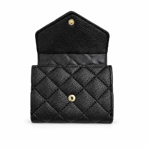 Women’s Faux Leather Envelope Wallet with Quilted Diamond Pattern