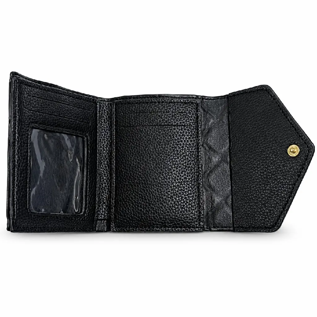 Women’s Faux Leather Envelope Wallet with Quilted Diamond Pattern