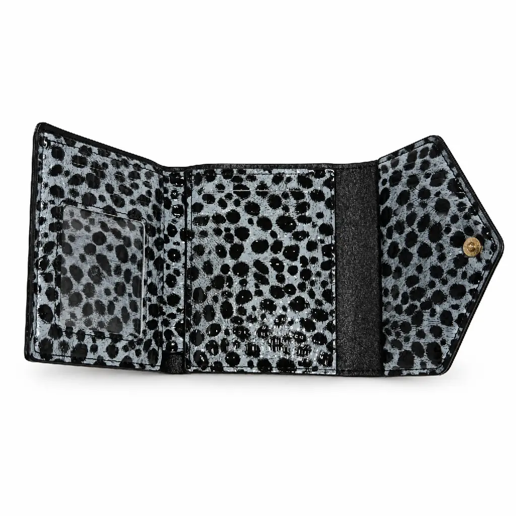 Women’s Faux Leather Envelope Wallet with Leopard Print