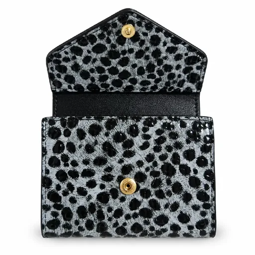 Women’s Faux Leather Envelope Wallet with Leopard Print