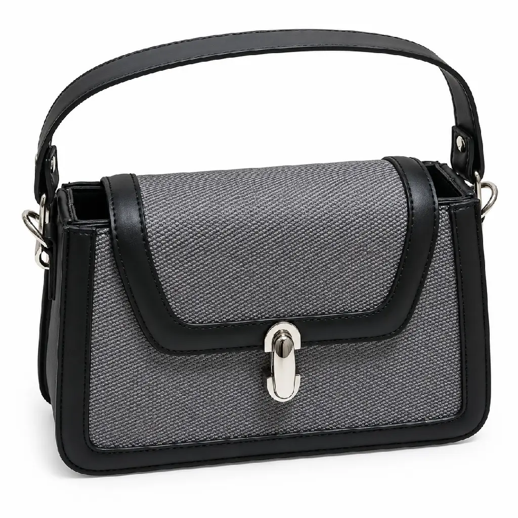 Women's Canvas Crossbody & Shoulder Bag with Front Lock