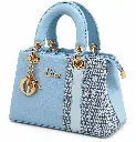 Women's Faux Leather & Woven Top-Handle Handbag with Side Detailing and Metal Charm