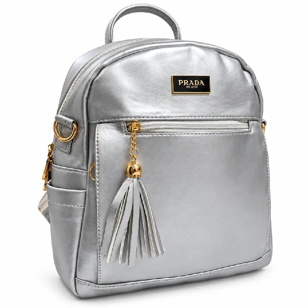 Women’s Faux Leather Backpack and Shoulder Bag with Multiple Pockets