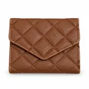 Women’s Faux Leather Envelope Wallet with Quilted Diamond Pattern