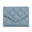 Women’s Faux Leather Envelope Wallet with Quilted Diamond Pattern