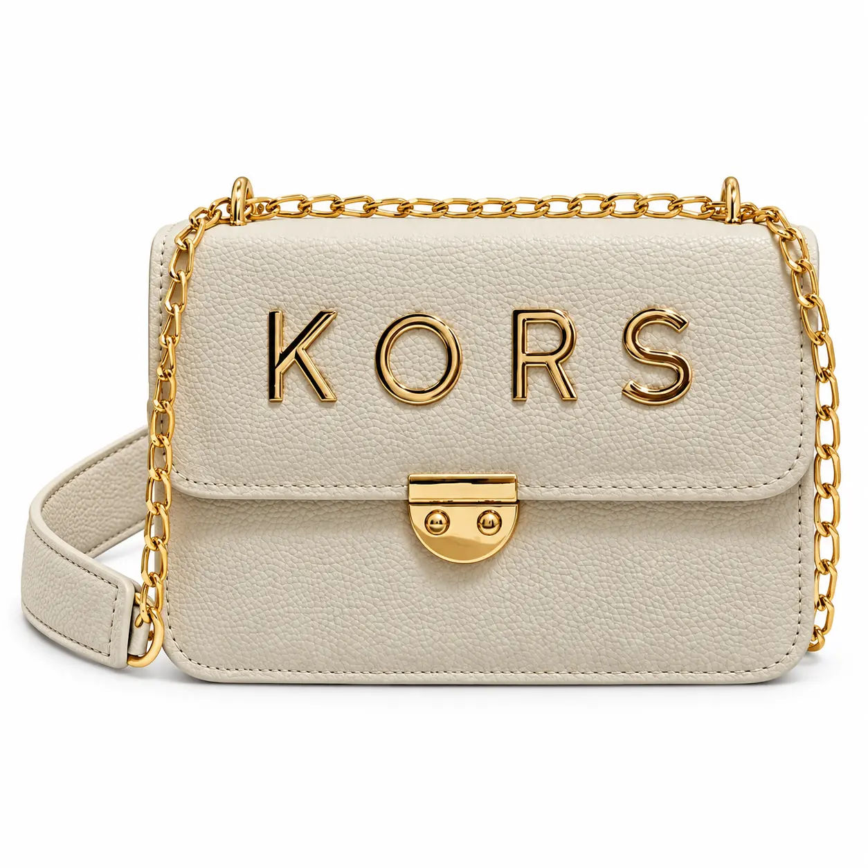 Women’s Faux Leather Crossbody and Shoulder Bag with Chain and Front Clasp