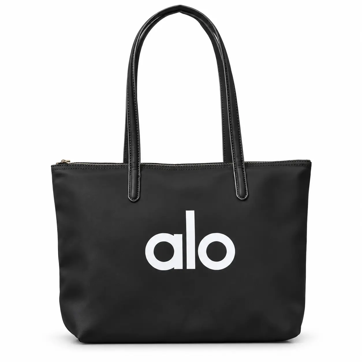 [9575-BLA] Women's Water-Resistant Polyester Tote Bag with Zip Closure (Black)