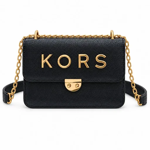 [2852-BLA] Women’s Faux Leather Crossbody and Shoulder Bag with Chain and Front Clasp (Black)