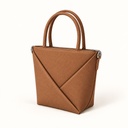 Women's Mini Woven Fabric Top-Handle Bag with Scarf and Crossbody Strap