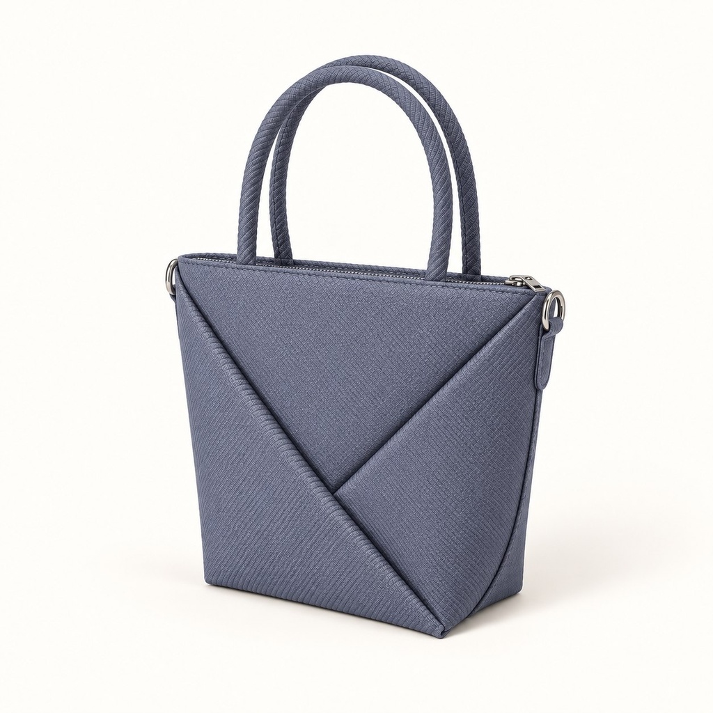 Women's Mini Woven Fabric Top-Handle Bag with Scarf and Crossbody Strap