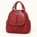 Women's Mini Faux Leather Convertible Backpack and Shoulder Bag with Multiple Pockets