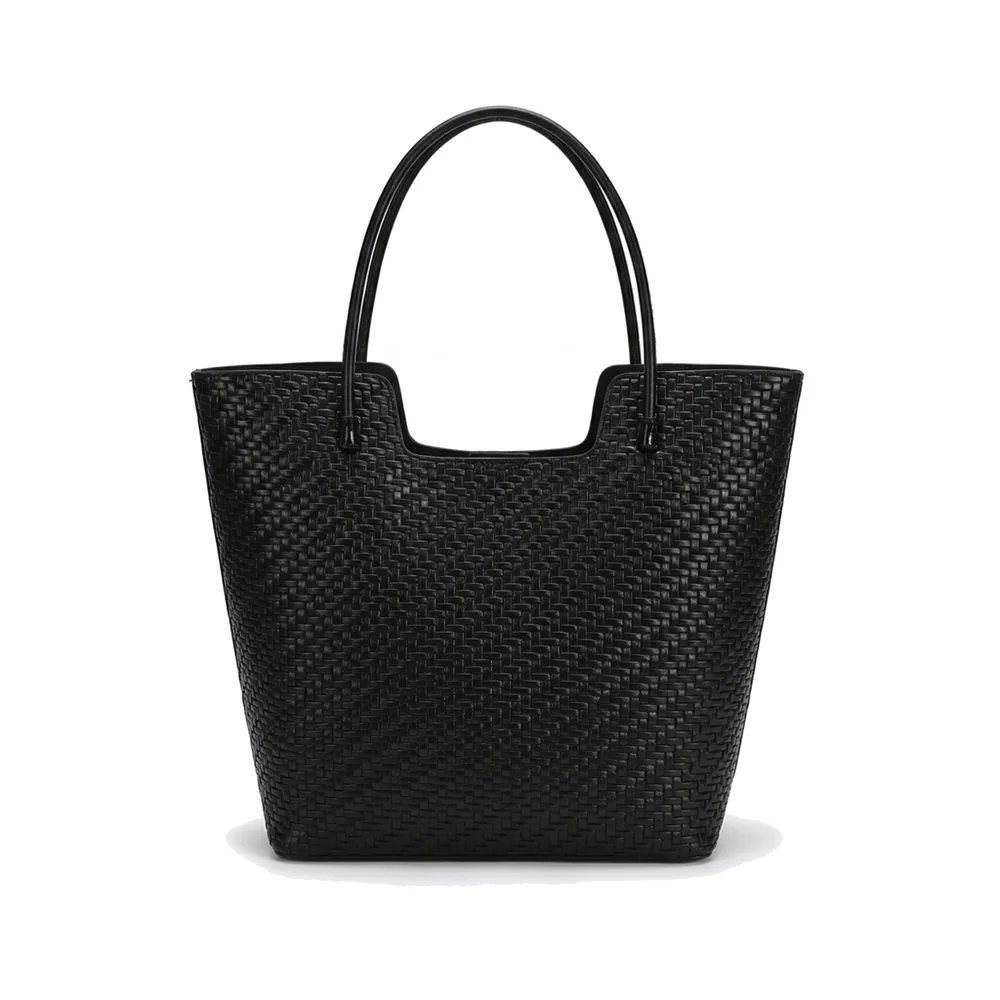 Woven-Embossed Tote Bag with Matching Mini Zip Pouch, Fits A4