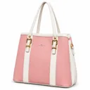 Women's Faux Leather Hand and Shoulder Bag with 3 Compartments and Extra Strap