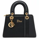 Women's Faux Leather & Woven Top-Handle Handbag with Side Detailing and Metal Charm