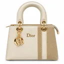 Women's Faux Leather & Woven Top-Handle Handbag with Side Detailing and Metal Charm
