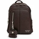 Women’s Faux Leather Backpack with Pockets and Small Pouch